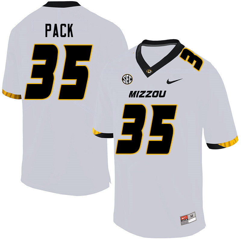 Men #35 Mason Pack Missouri Tigers College Football Jerseys Sale-White - Click Image to Close